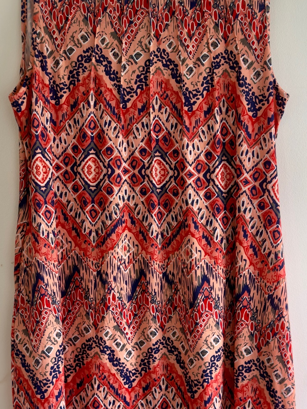 Sleeveless Printed Camisole in Coral & Navy by